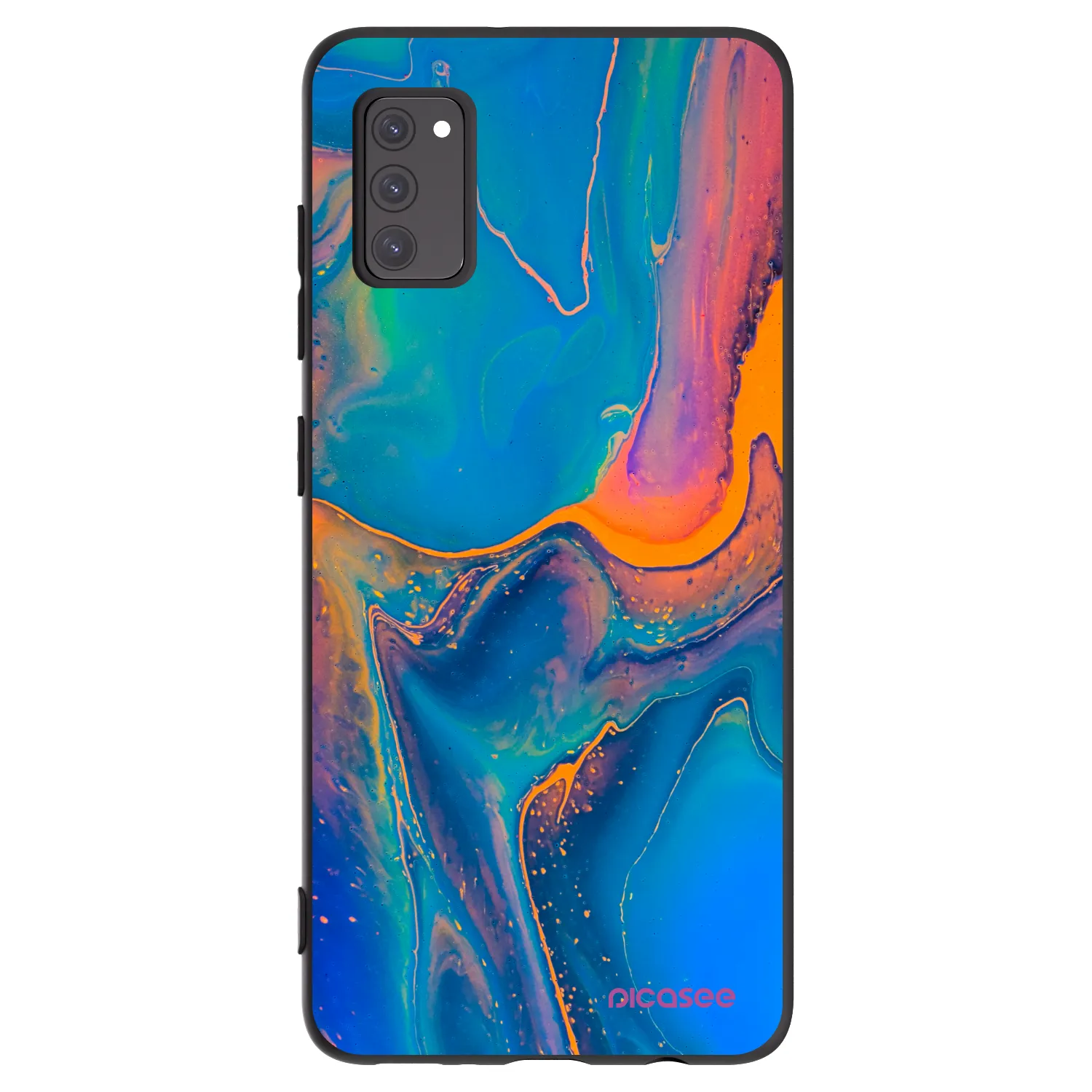 Picasee husă neagră din silicon pentru Samsung Galaxy A41 A415F - Rainbow