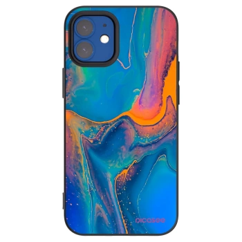 Picasee husă neagră din silicon pentru Apple iPhone 12 mini - Rainbow