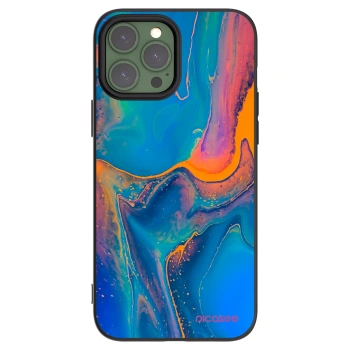 Picasee husă neagră din silicon pentru Apple iPhone 13 Pro Max - Rainbow