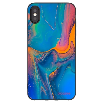Picasee husă neagră din silicon pentru Apple iPhone XS Max - Rainbow