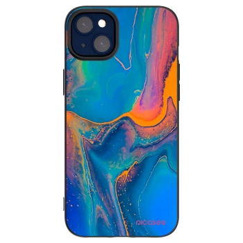 Picasee husă neagră din silicon pentru Apple iPhone 14 Plus - Rainbow