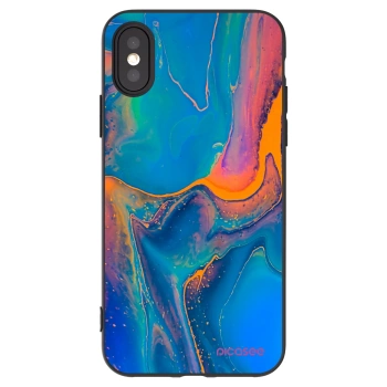 Picasee husă neagră din silicon pentru Apple iPhone X/XS - Rainbow