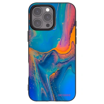 Picasee husă neagră din silicon pentru Apple iPhone 16 Pro Max - Rainbow