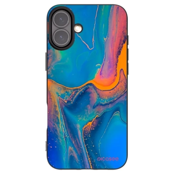 Picasee husă neagră din silicon pentru Apple iPhone 16 Plus - Rainbow