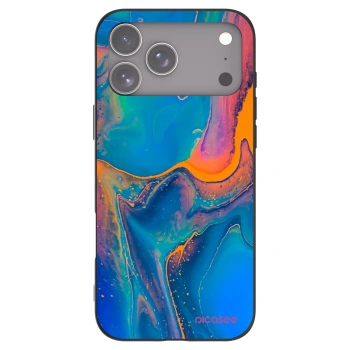 Picasee husă neagră din silicon pentru Apple iPhone 17 Pro Max - Rainbow