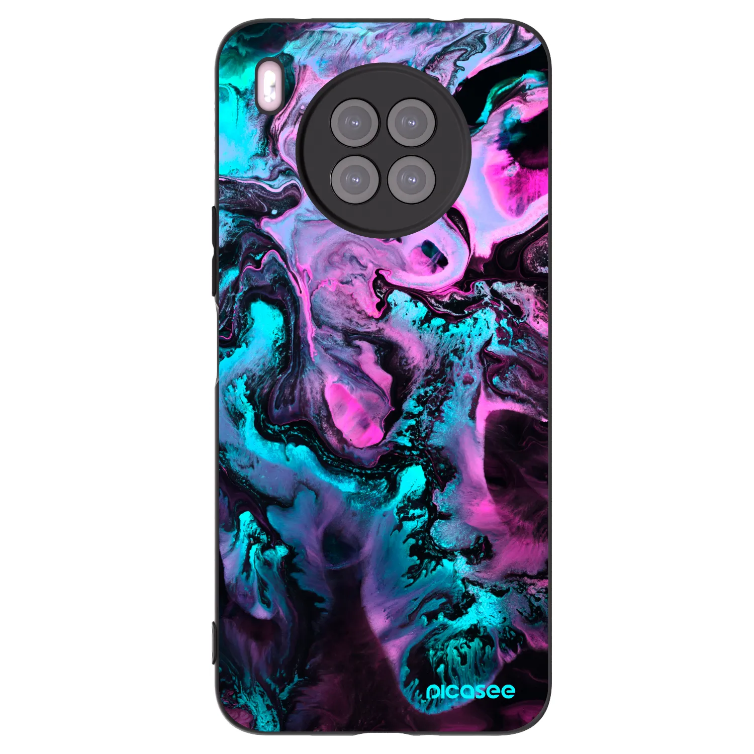 Picasee husă neagră din silicon pentru Huawei Nova 8i - Lean