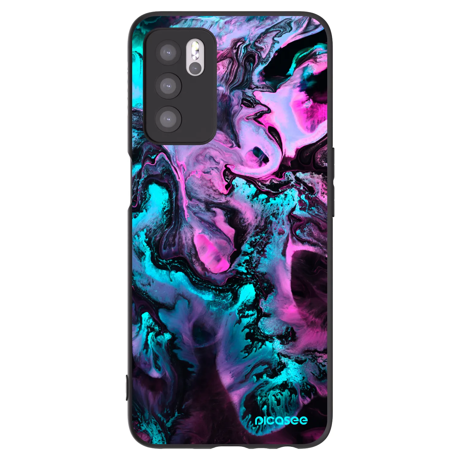 Picasee husă neagră din silicon pentru OPPO A16s - Lean