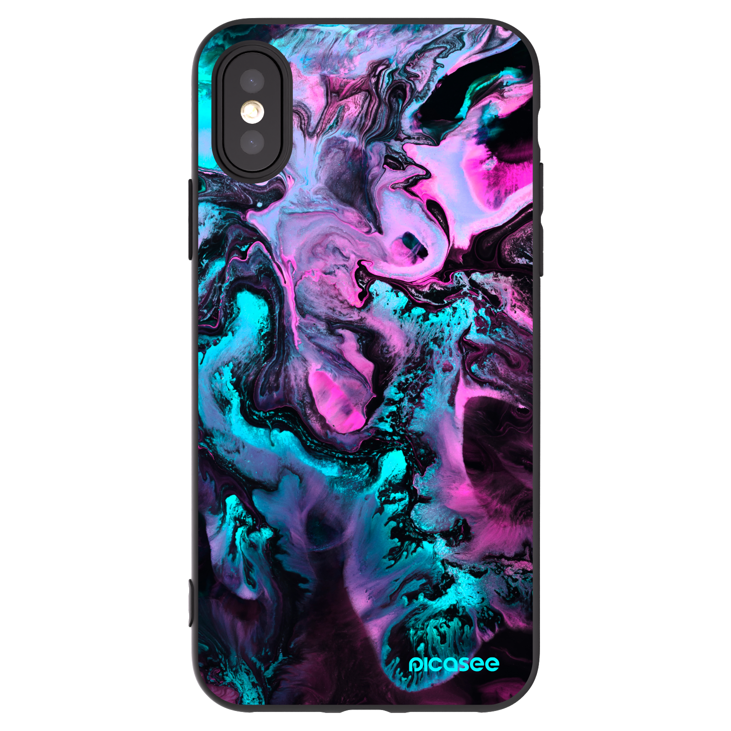 Picasee husă neagră din silicon pentru Apple iPhone X/XS - Lean