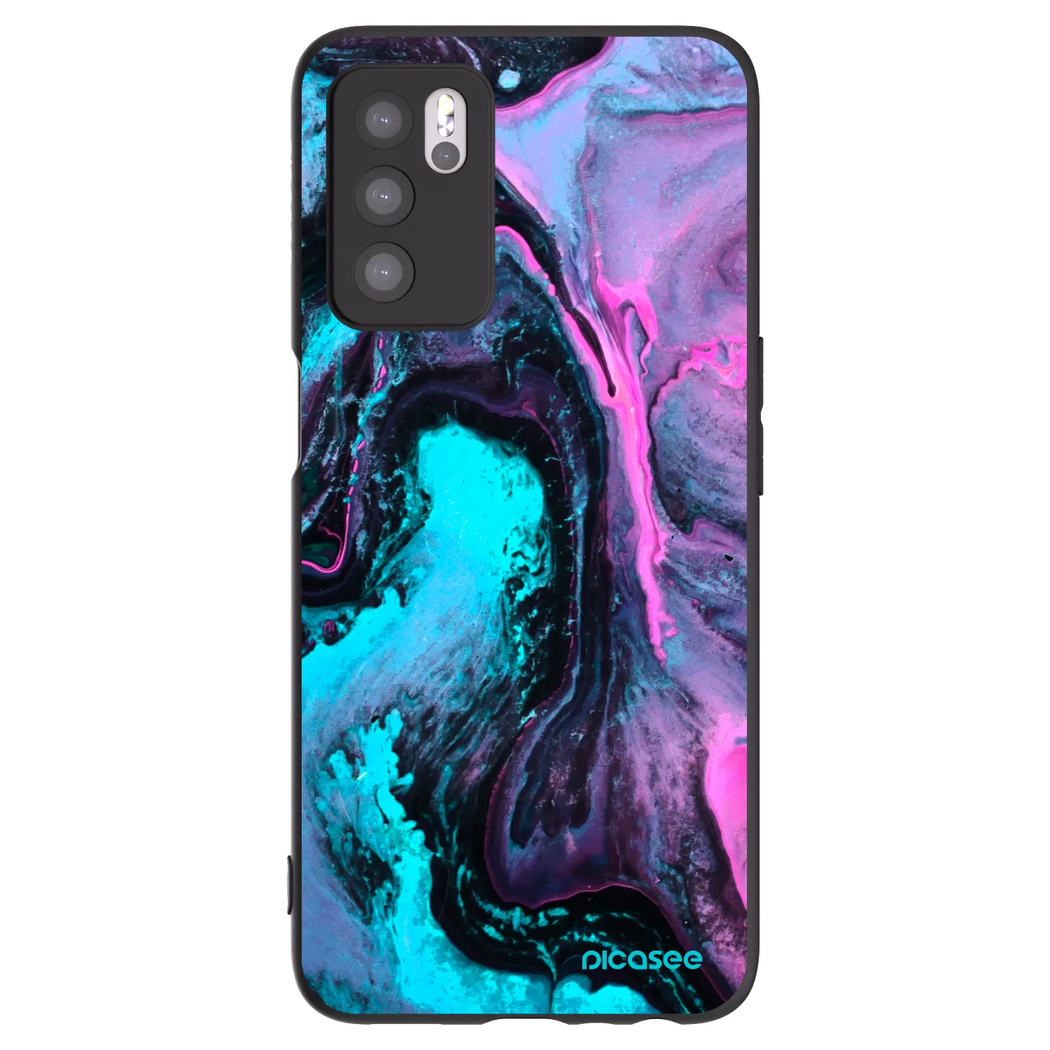 Picasee husă neagră din silicon pentru OPPO A16s - Lean 2