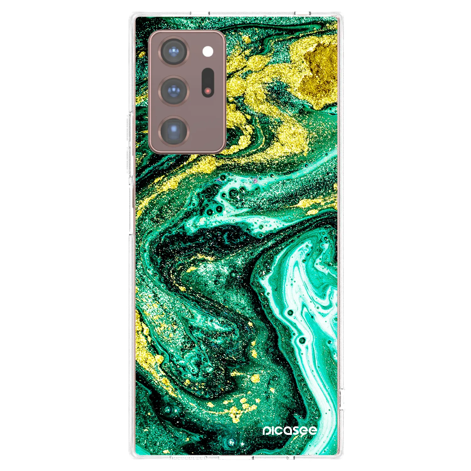 Picasee husă transparentă din silicon pentru Samsung Galaxy Note 20 Ultra - Green Gold