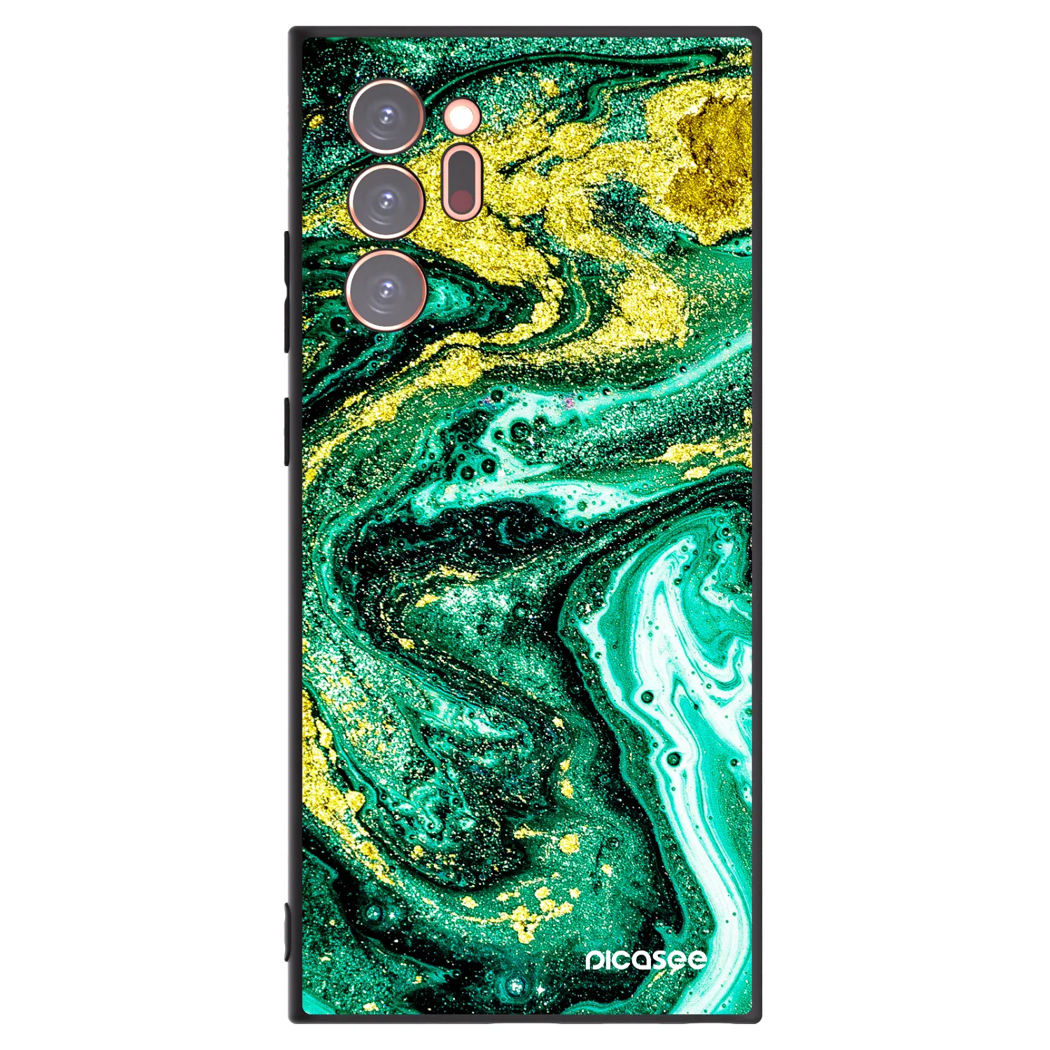 Picasee husă neagră din silicon pentru Samsung Galaxy Note 20 Ultra - Green Gold