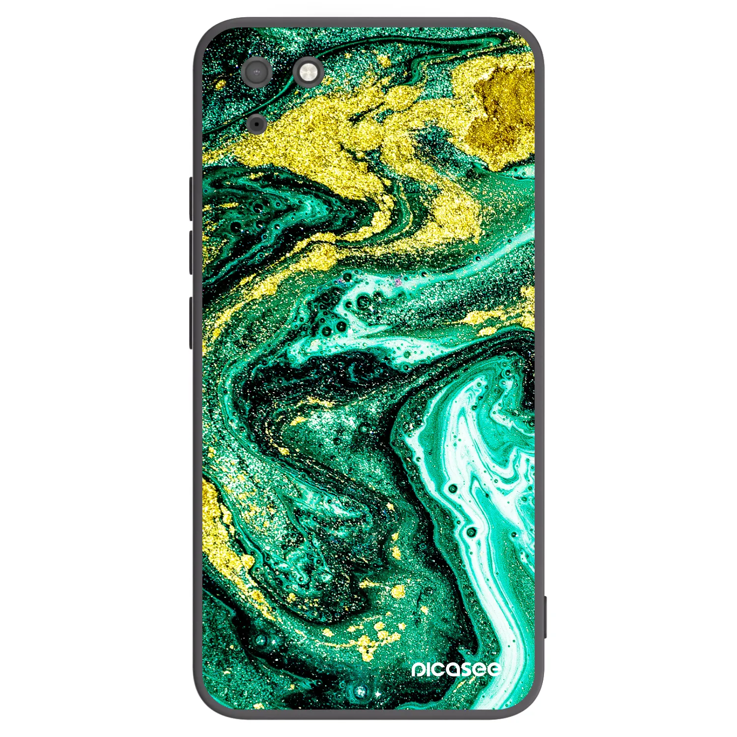 Picasee husă neagră din silicon pentru Huawei Y5P - Green Gold