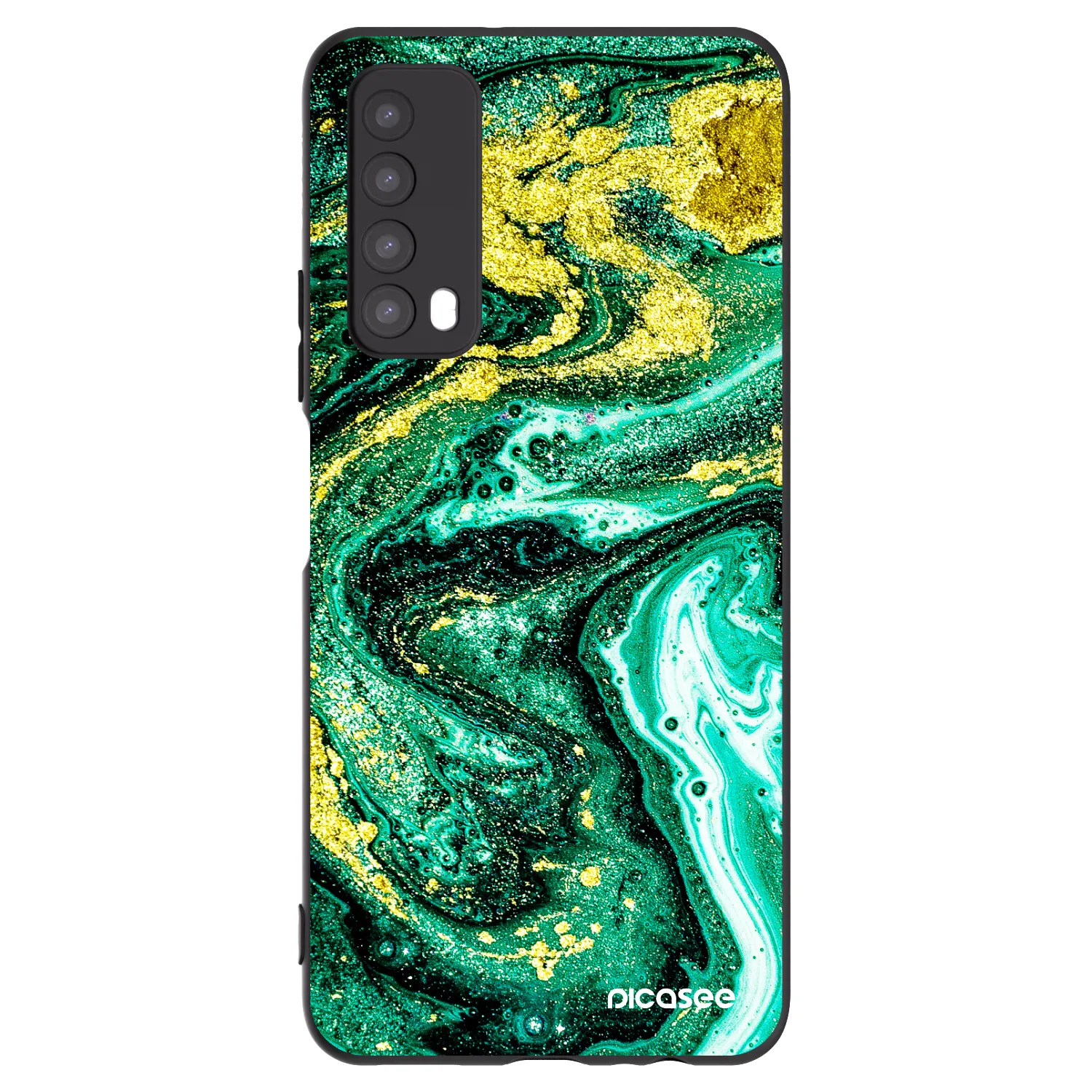 Picasee husă neagră din silicon pentru Huawei P Smart 2021 - Green Gold