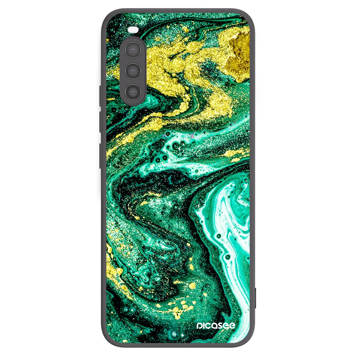 Picasee husă neagră din silicon pentru Sony Xperia 10 II - Green Gold