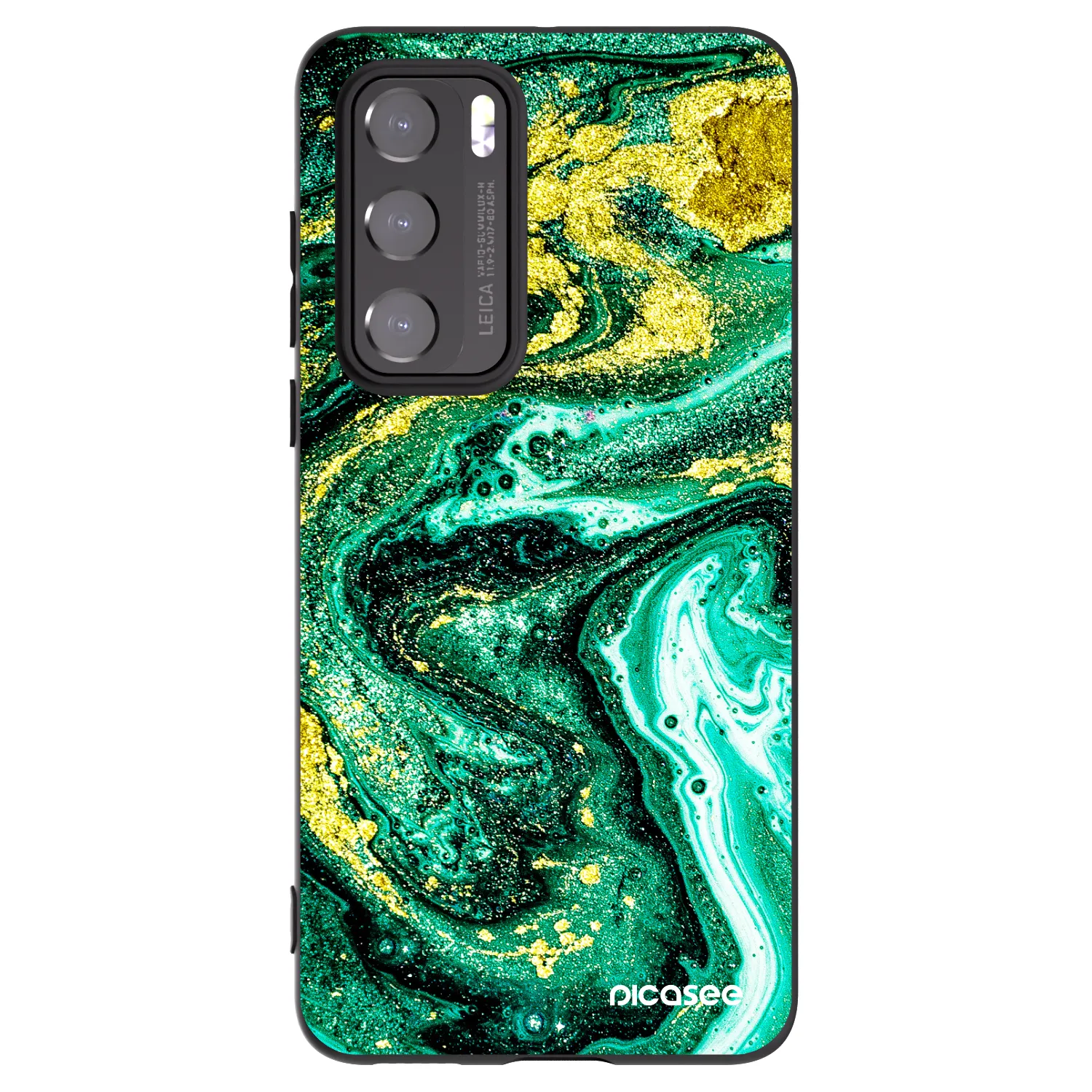 Picasee husă neagră din silicon pentru Huawei P40 - Green Gold