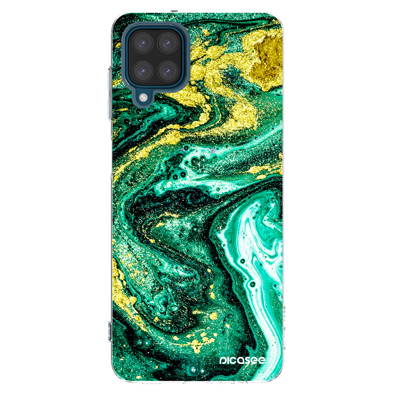 Picasee husă transparentă din silicon pentru Samsung Galaxy A12 A125F - Green Gold