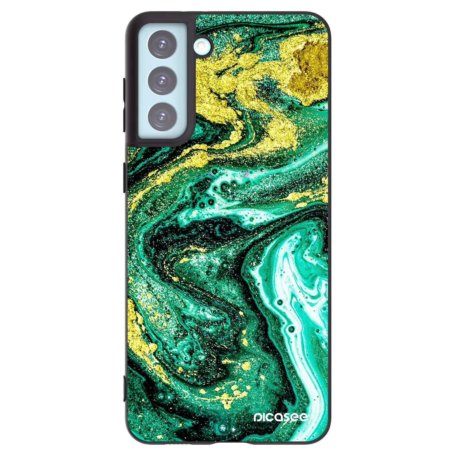 Picasee husă neagră din silicon pentru Samsung Galaxy S21+ 5G G996F - Green Gold