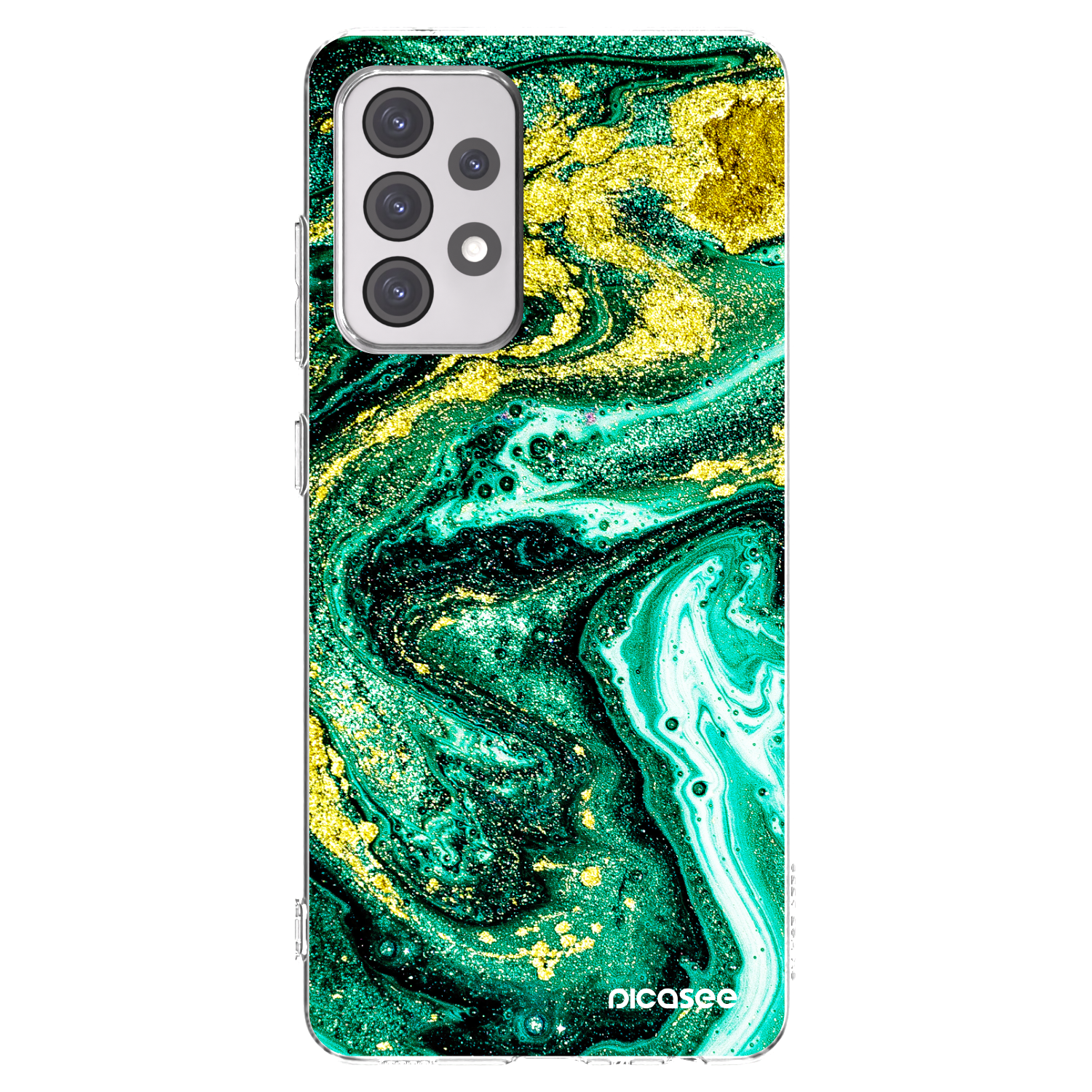 Picasee husă transparentă din silicon pentru Samsung Galaxy A52 5G A525F - Green Gold