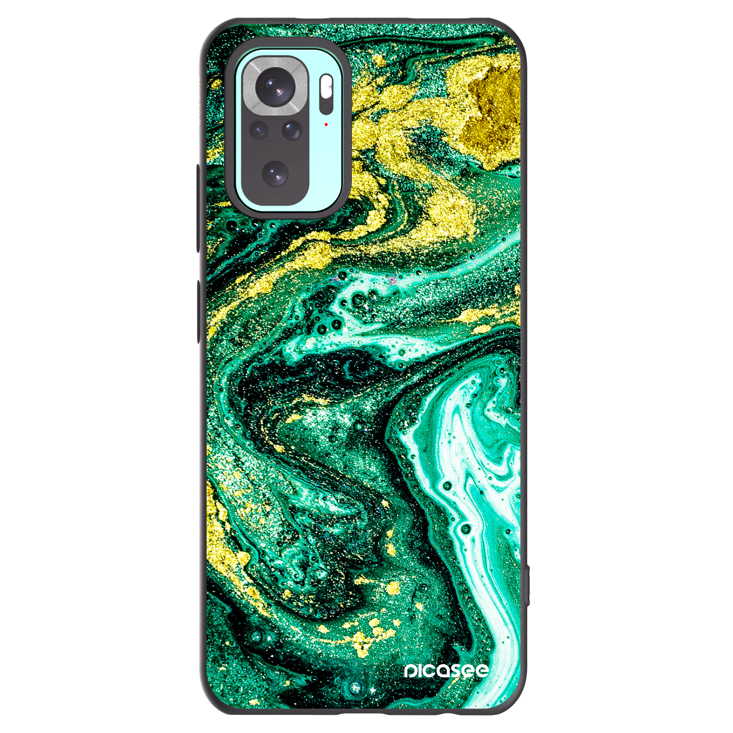Picasee husă neagră din silicon pentru Xiaomi Redmi Note 10 Pro - Green Gold