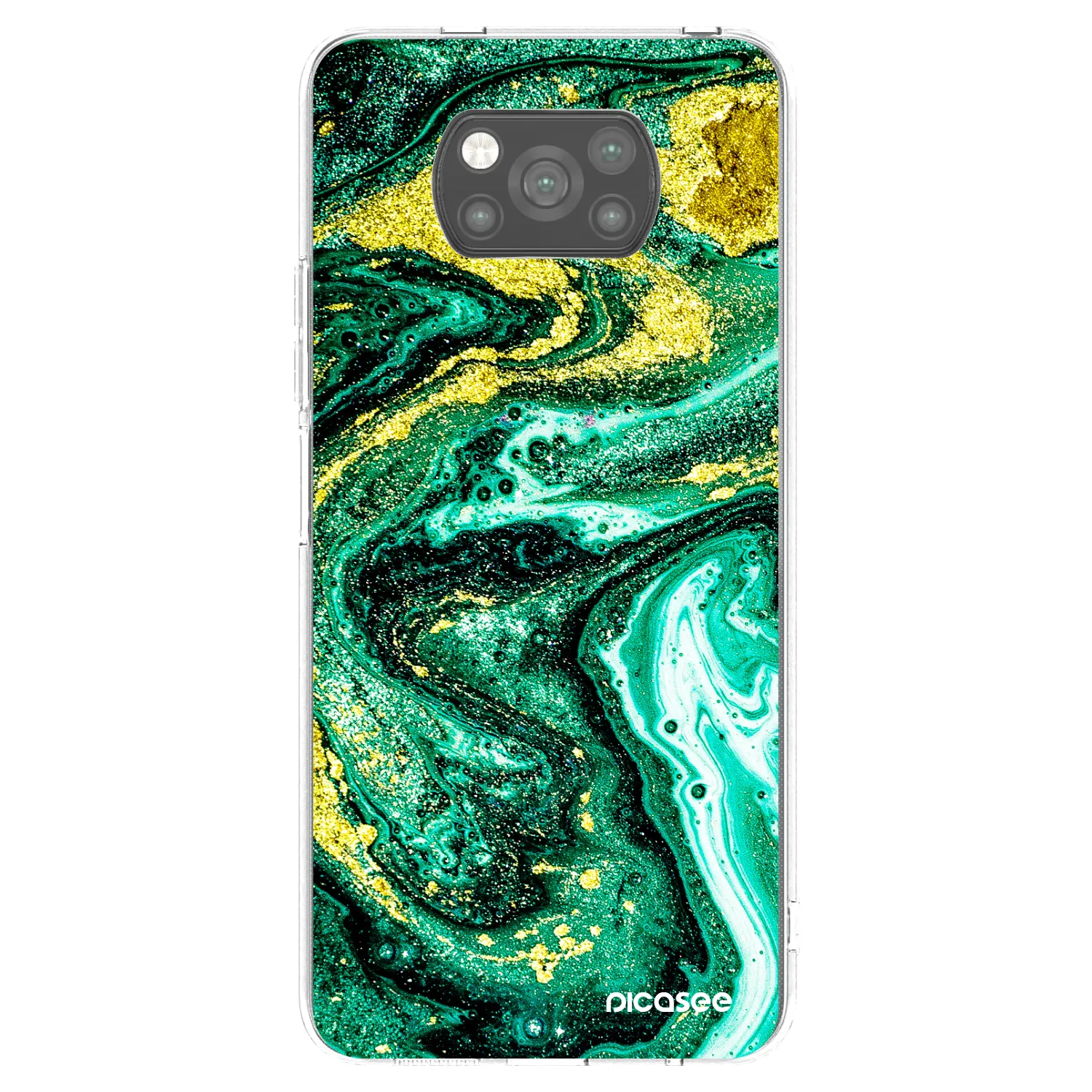 Picasee husă neagră din silicon pentru Xiaomi Poco X3 Pro - Green Gold