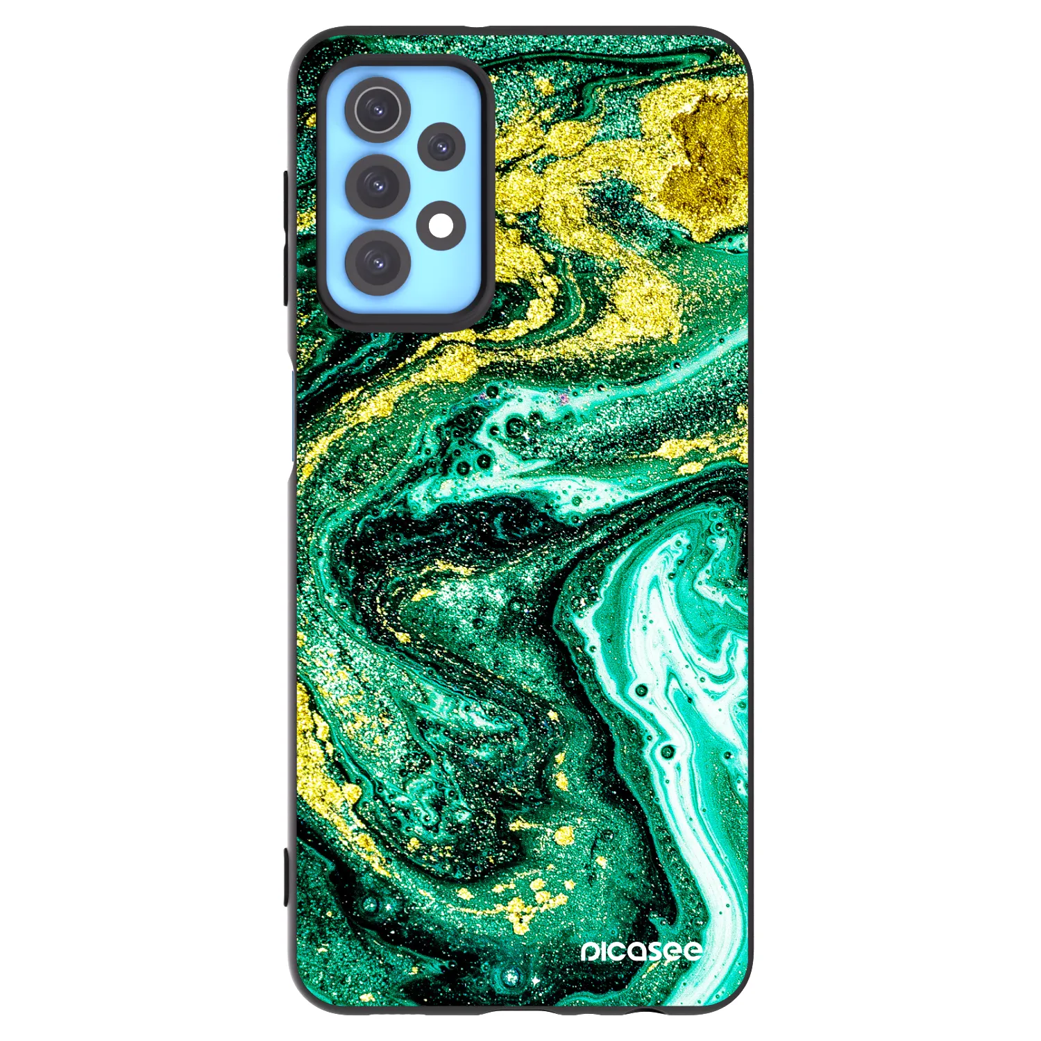 Picasee husă neagră din silicon pentru Samsung Galaxy A32 4G SM-A325F - Green Gold