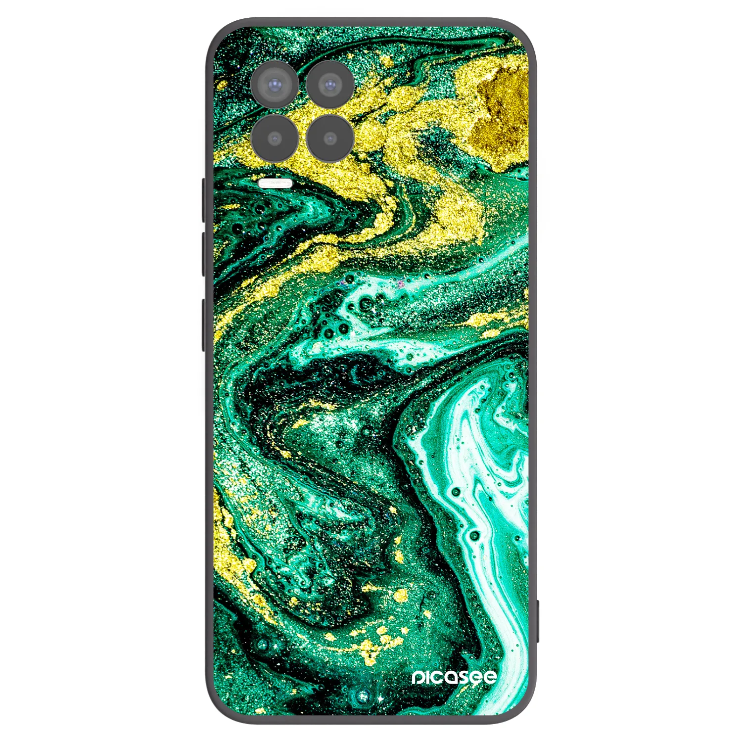 Picasee husă neagră din silicon pentru Realme 8 Pro - Green Gold