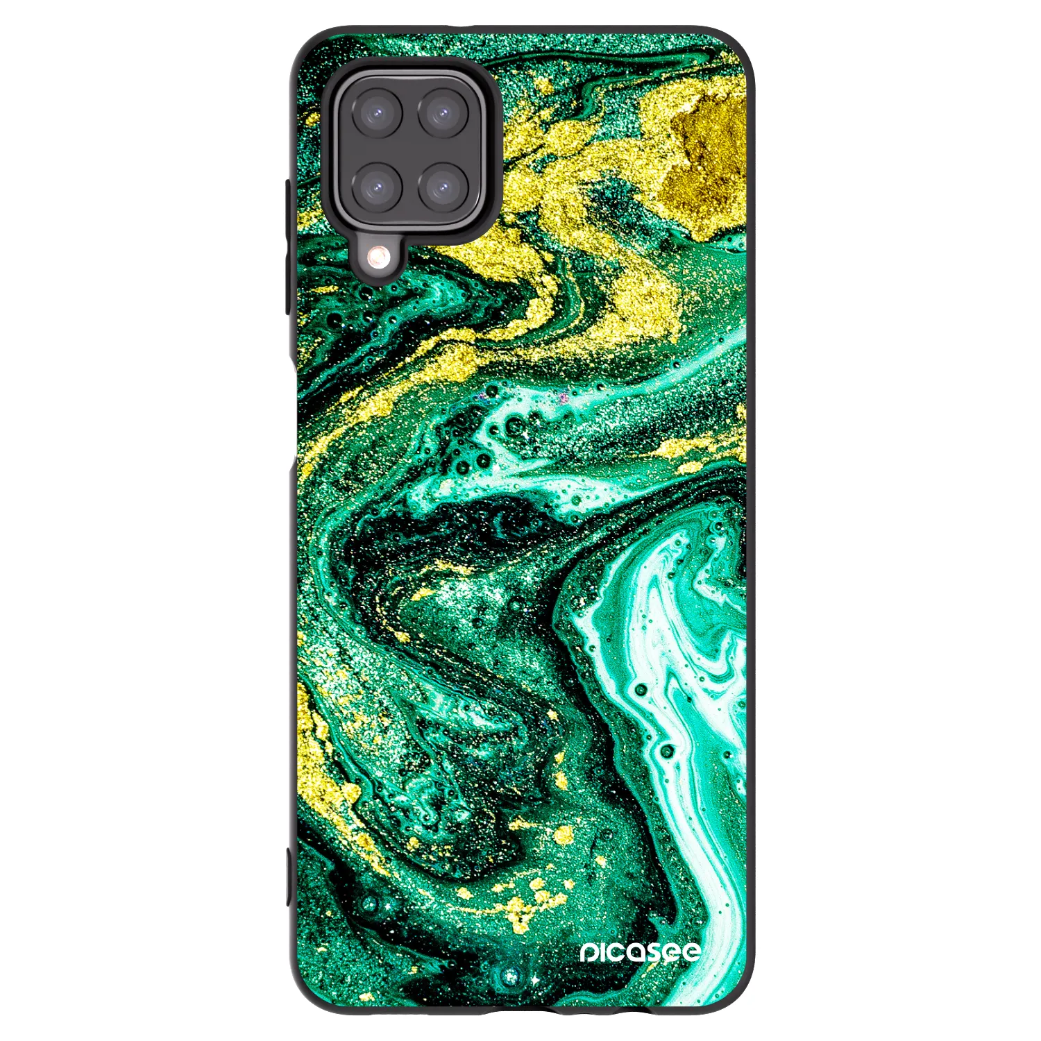 Picasee husă neagră din silicon pentru Samsung Galaxy M12 M127F - Green Gold