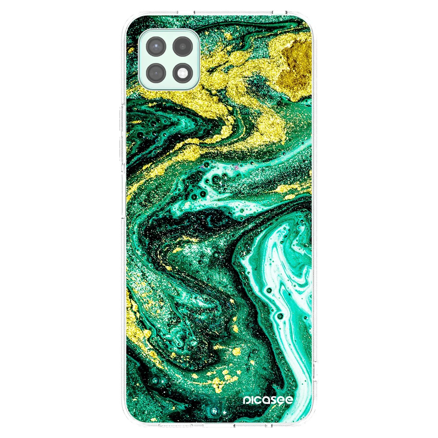 Picasee husă transparentă din silicon pentru Samsung Galaxy A22 A226B 5G - Green Gold