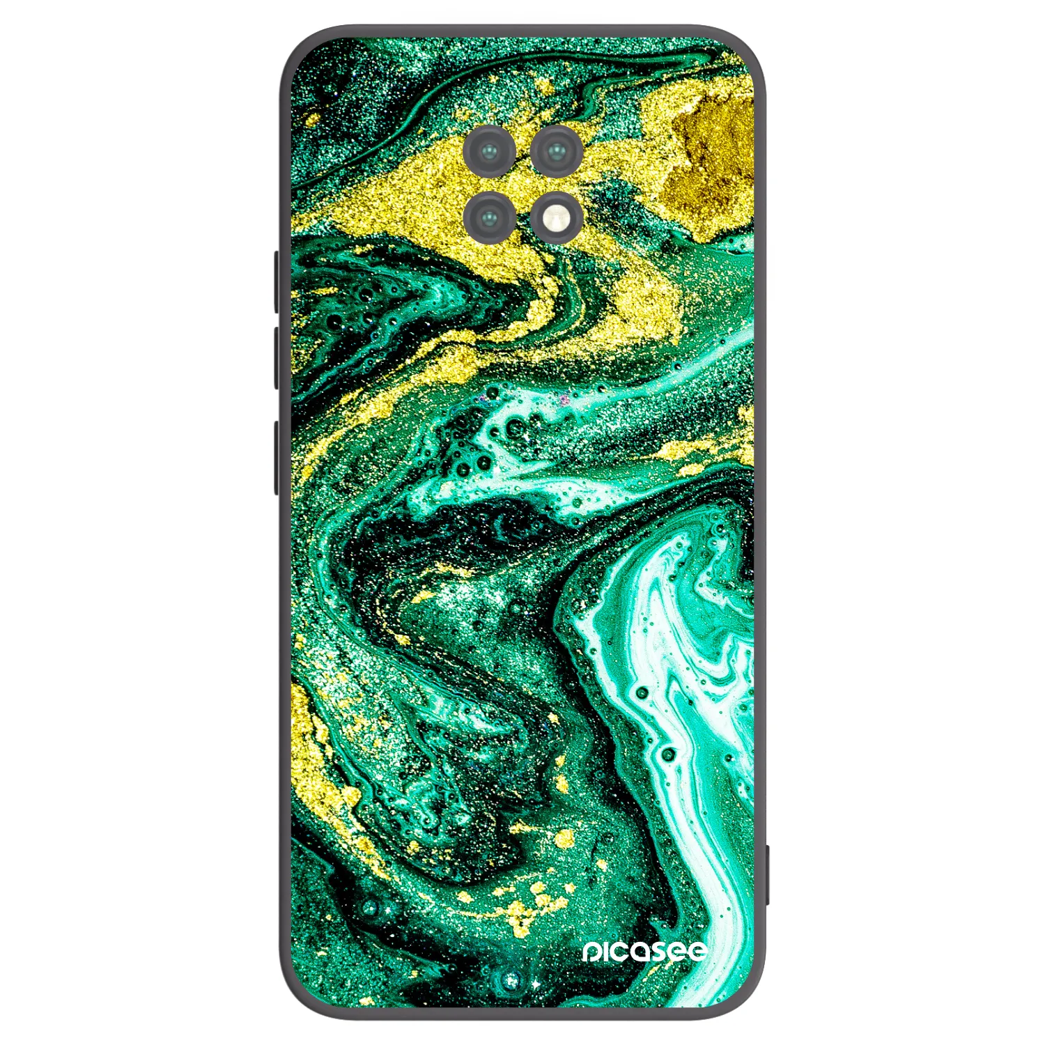 Picasee husă neagră din silicon pentru Xiaomi Redmi Note 9T - Green Gold
