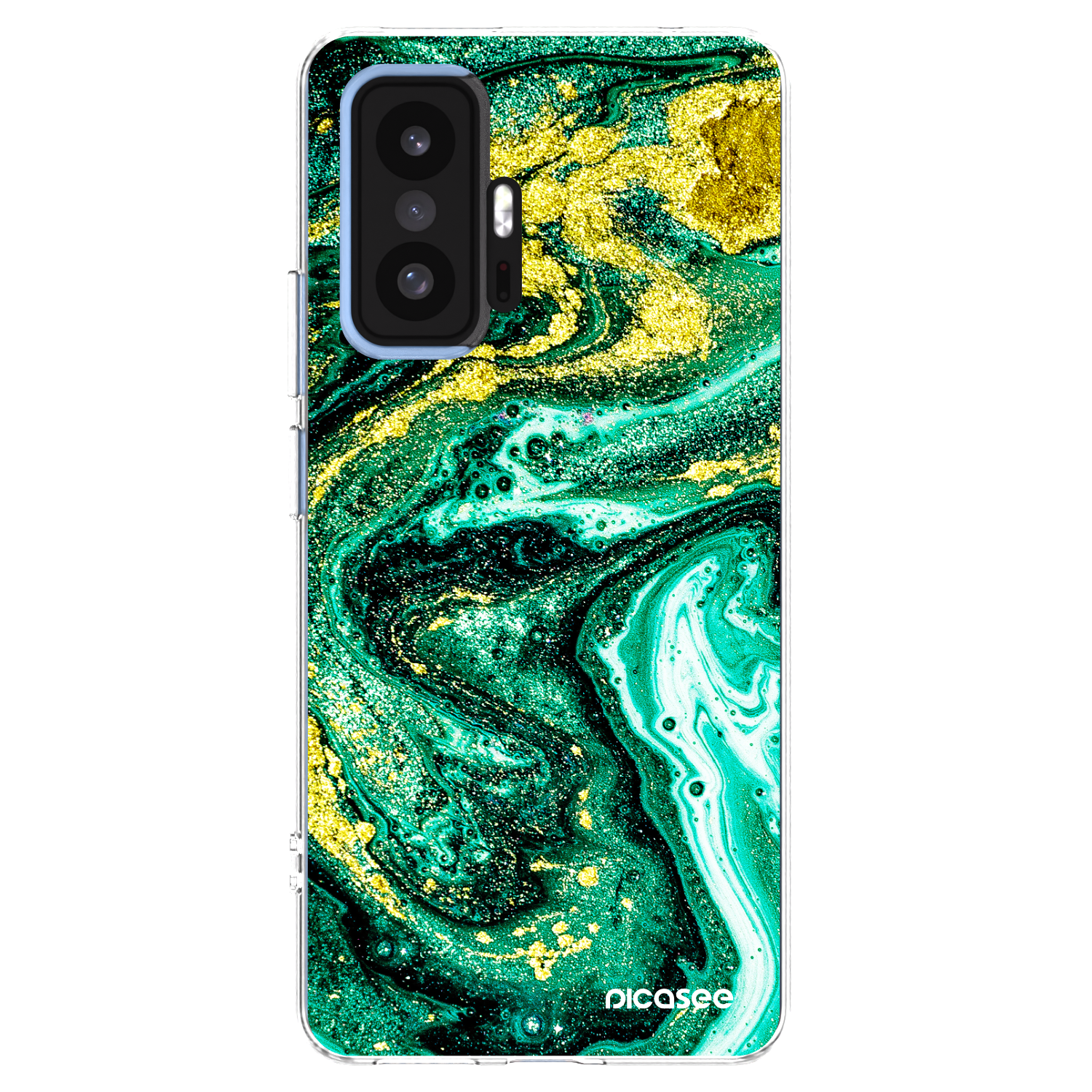 Picasee husă transparentă din silicon pentru Xiaomi 11T Pro - Green Gold
