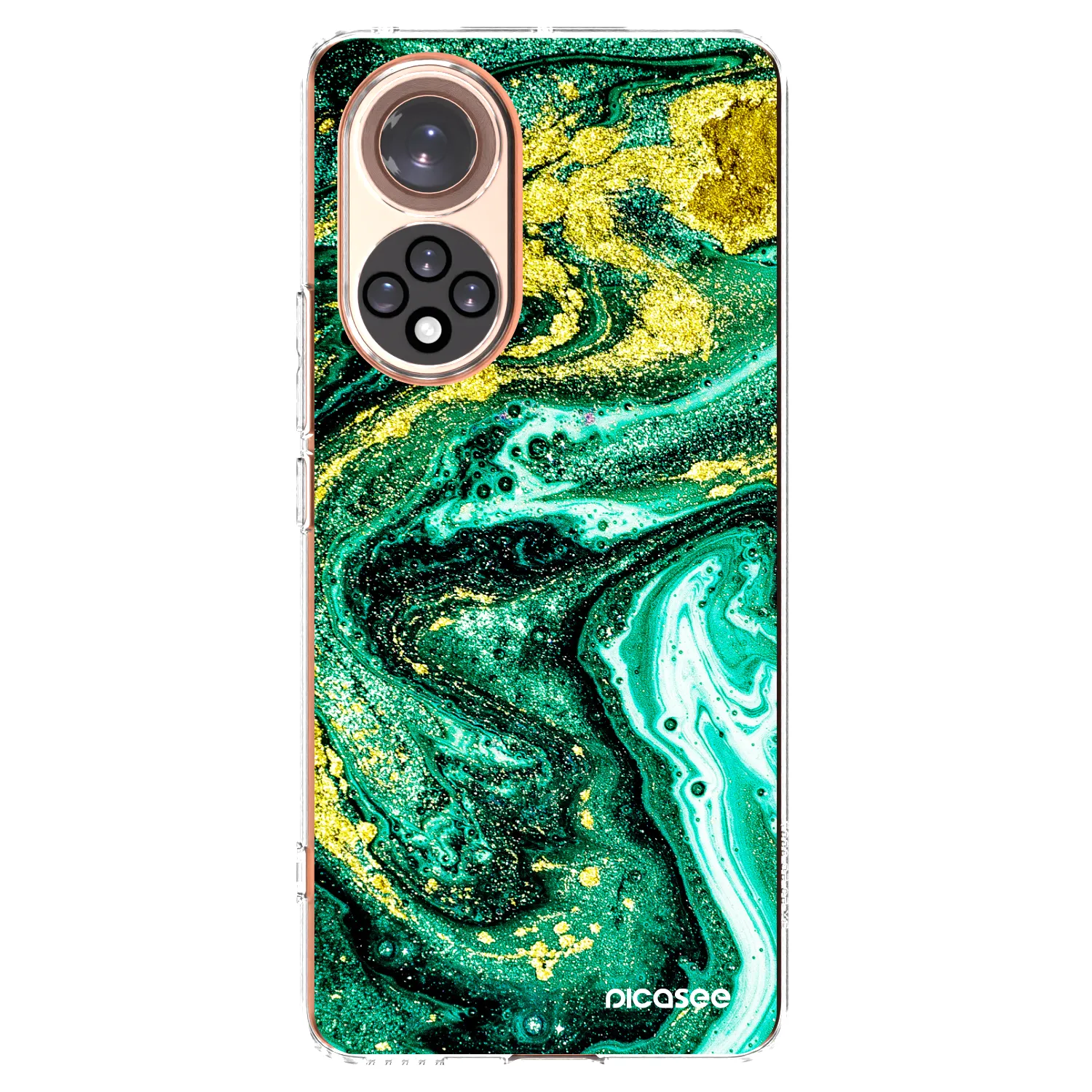 Picasee husă transparentă din silicon pentru Huawei Nova 9 - Green Gold