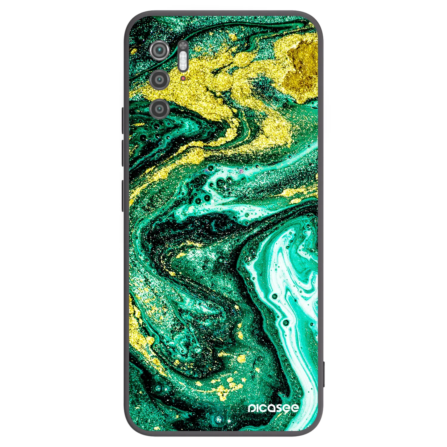 Picasee husă neagră din silicon pentru Xiaomi Poco M3 Pro 5G - Green Gold