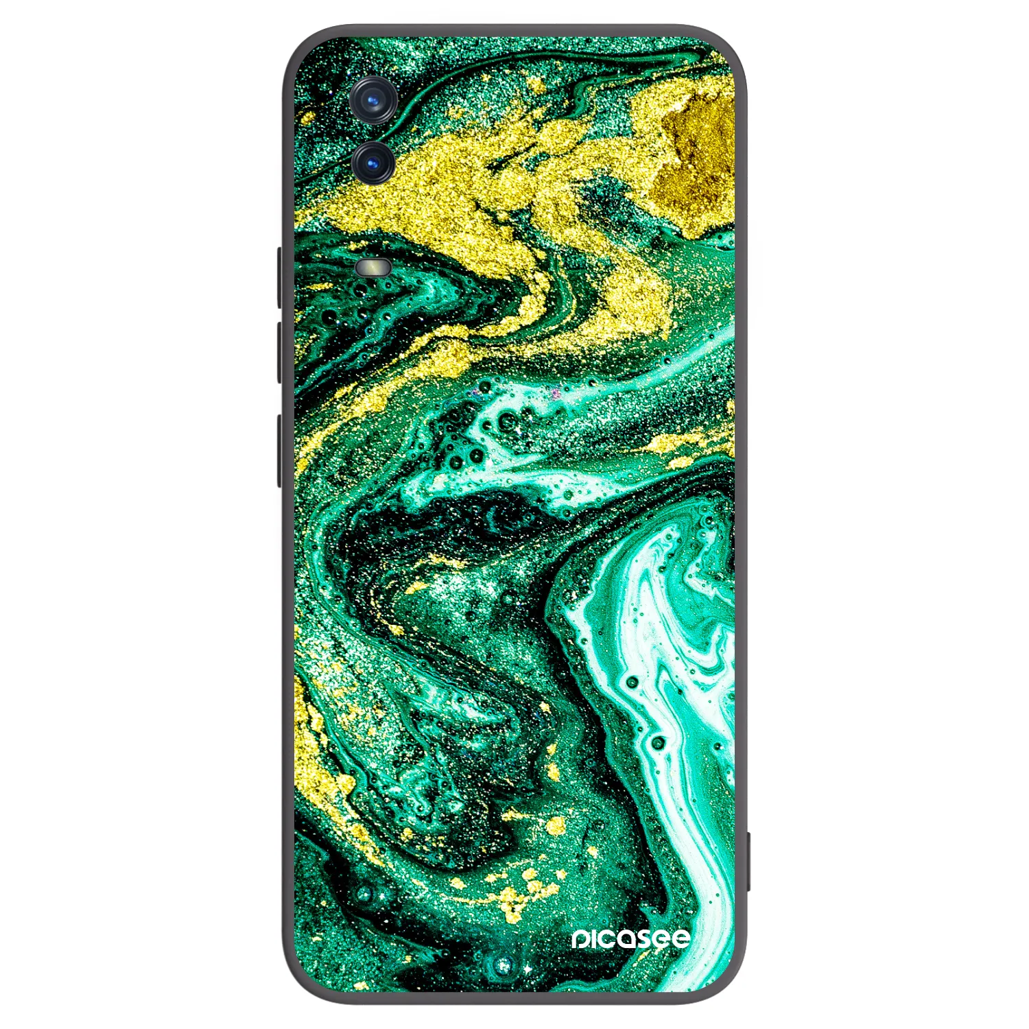 Picasee husă neagră din silicon pentru Vivo Y11s - Green Gold
