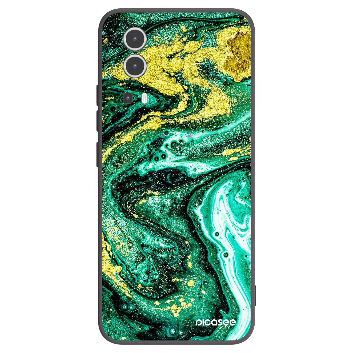 Picasee husă neagră din silicon pentru Vivo Y72 5G - Green Gold