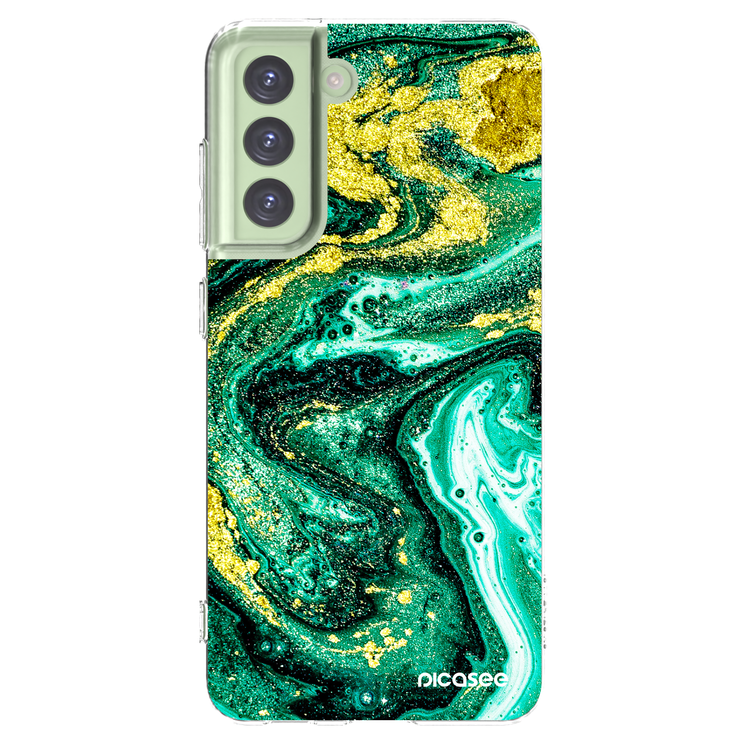 Picasee husă transparentă din silicon pentru Samsung Galaxy S21 FE 5G - Green Gold