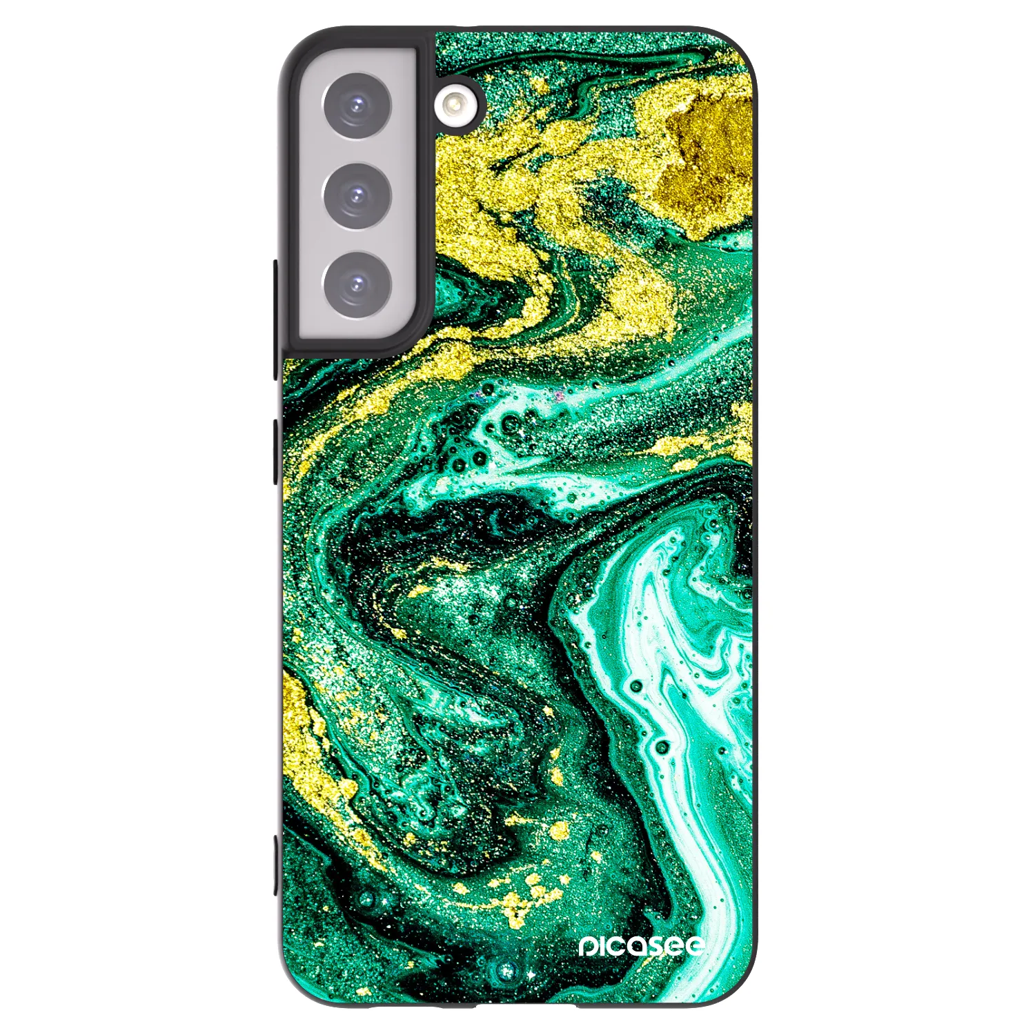 Picasee husă neagră din silicon pentru Samsung Galaxy S22+ 5G - Green Gold