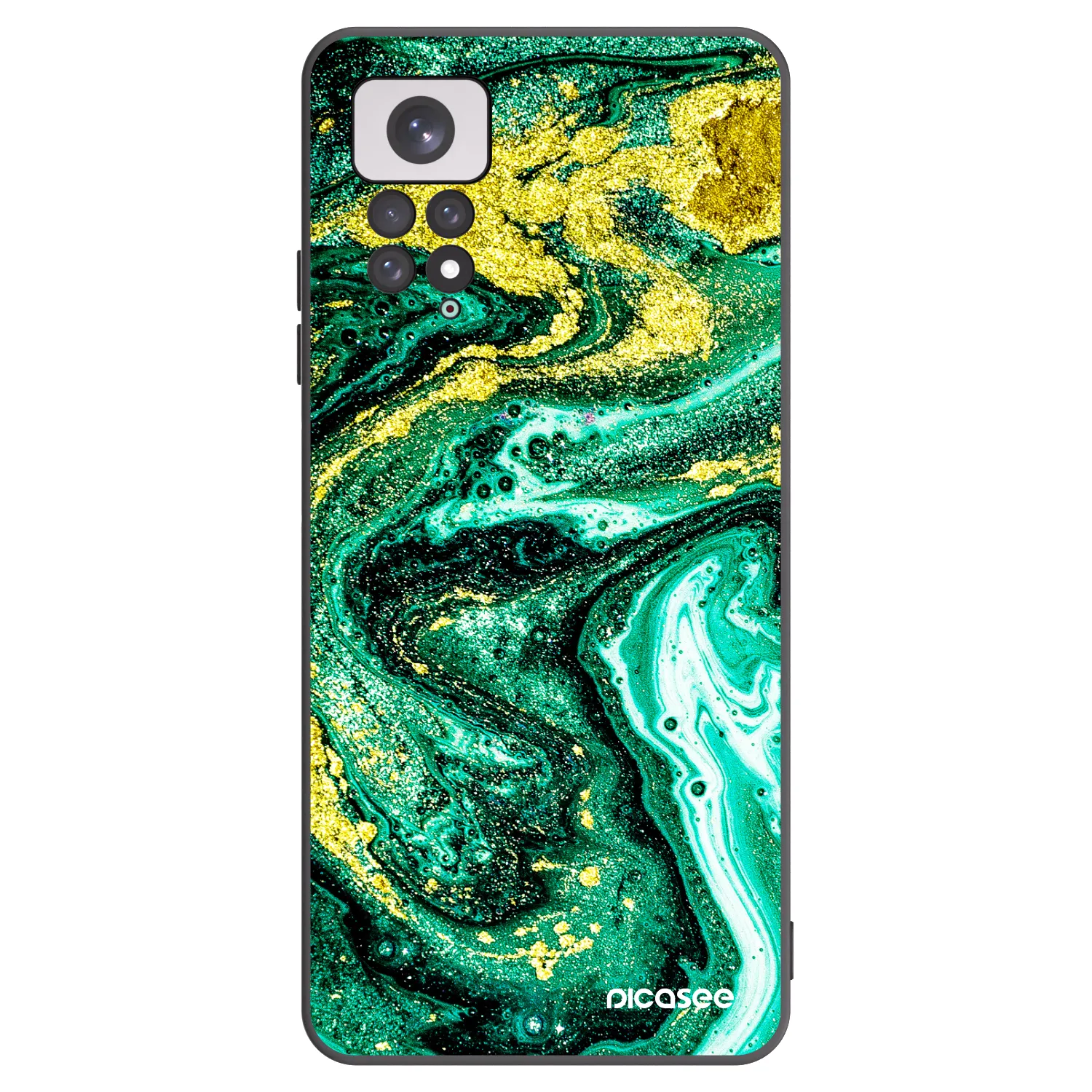 Picasee husă neagră din silicon pentru Xiaomi Redmi Note 11 - Green Gold