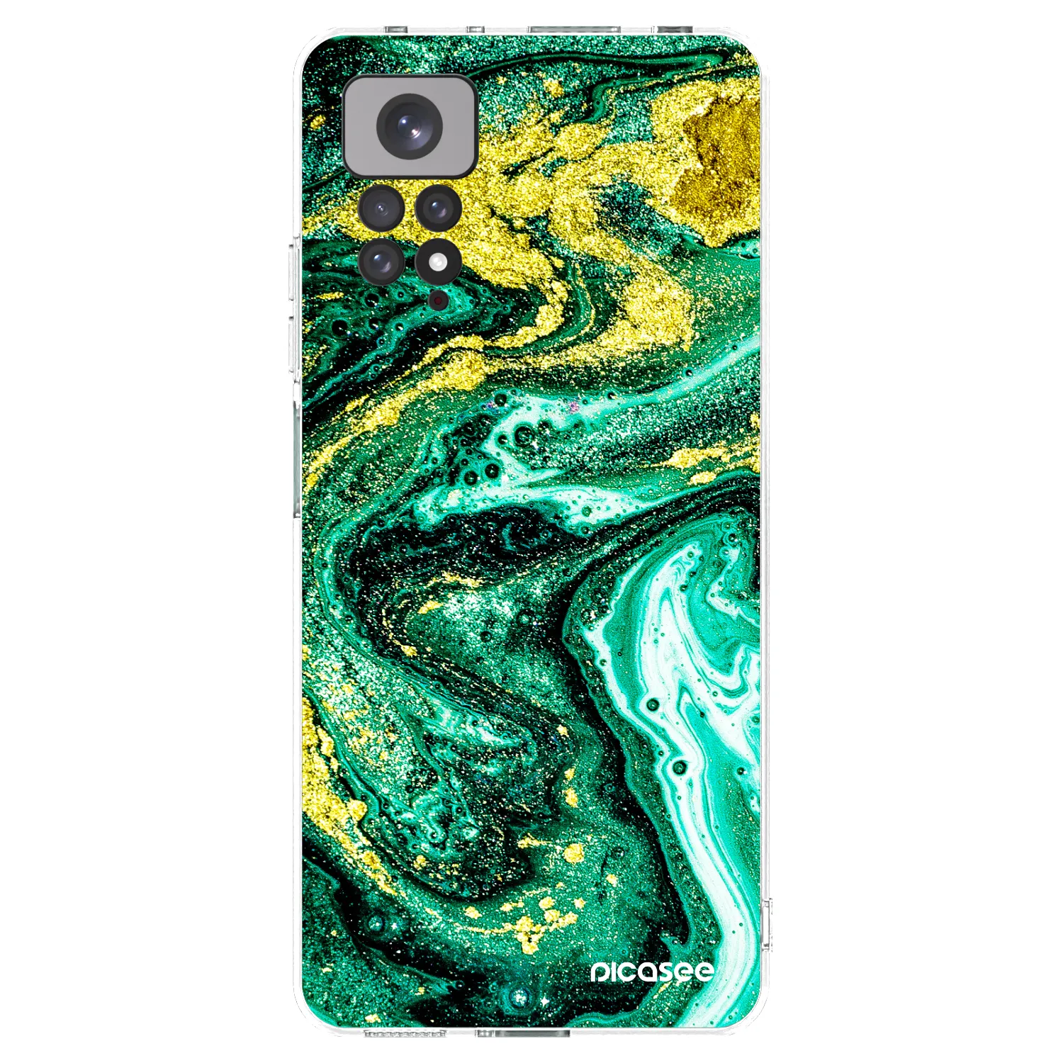 Picasee husă transparentă din silicon pentru Xiaomi Redmi Note 11S 4G - Green Gold