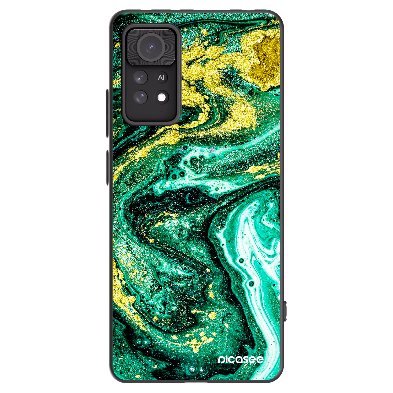 Picasee husă neagră din silicon pentru Xiaomi Redmi Note 11 Pro - Green Gold