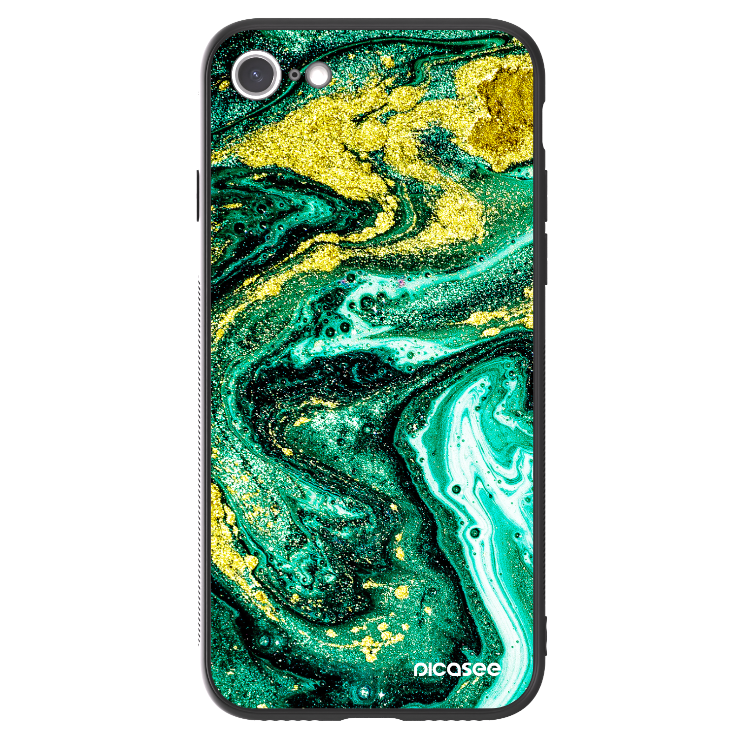 Picasee ULTIMATE CASE pentru Apple iPhone SE 2022 - Green Gold