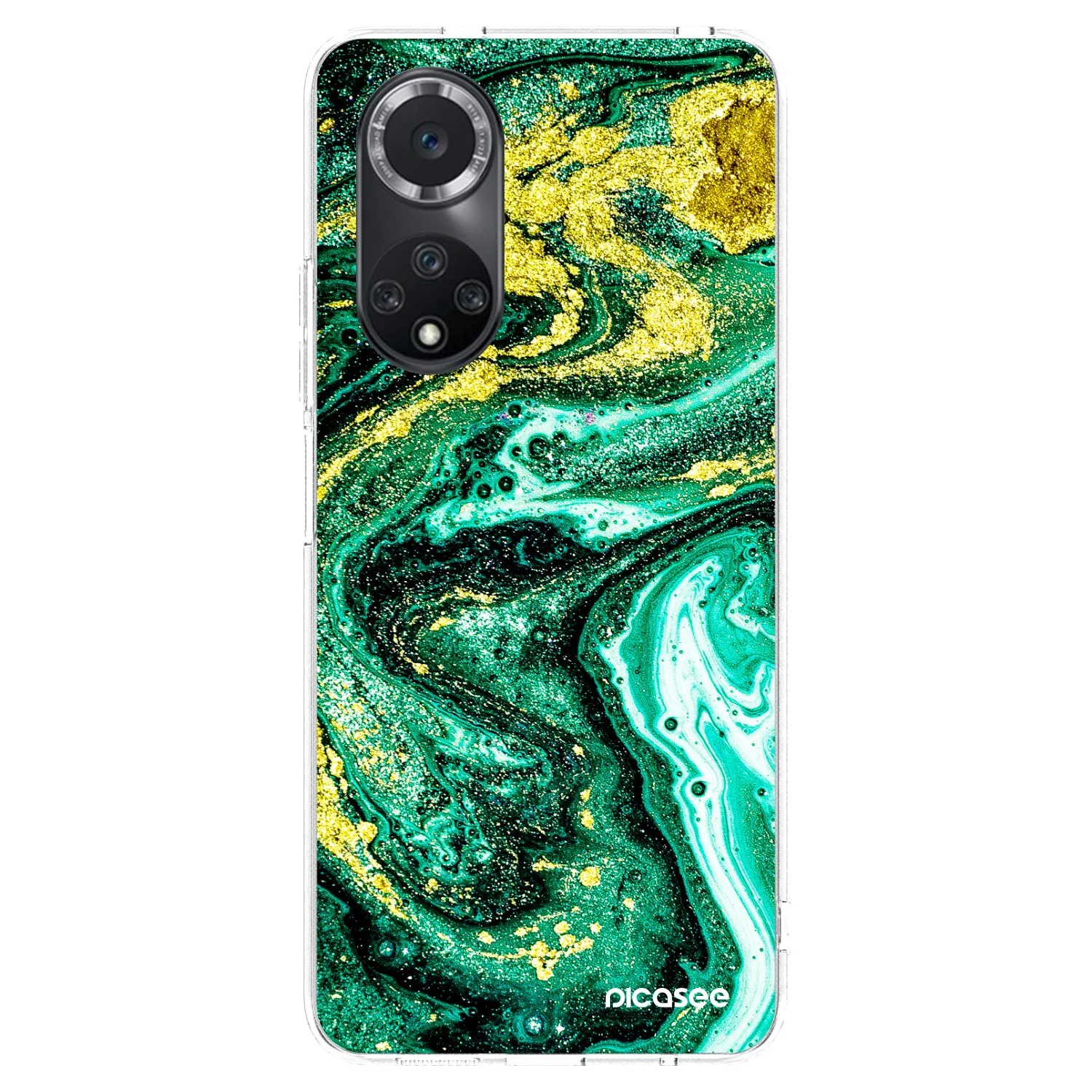 Picasee husă transparentă din silicon pentru Huawei Nova 9 SE - Green Gold