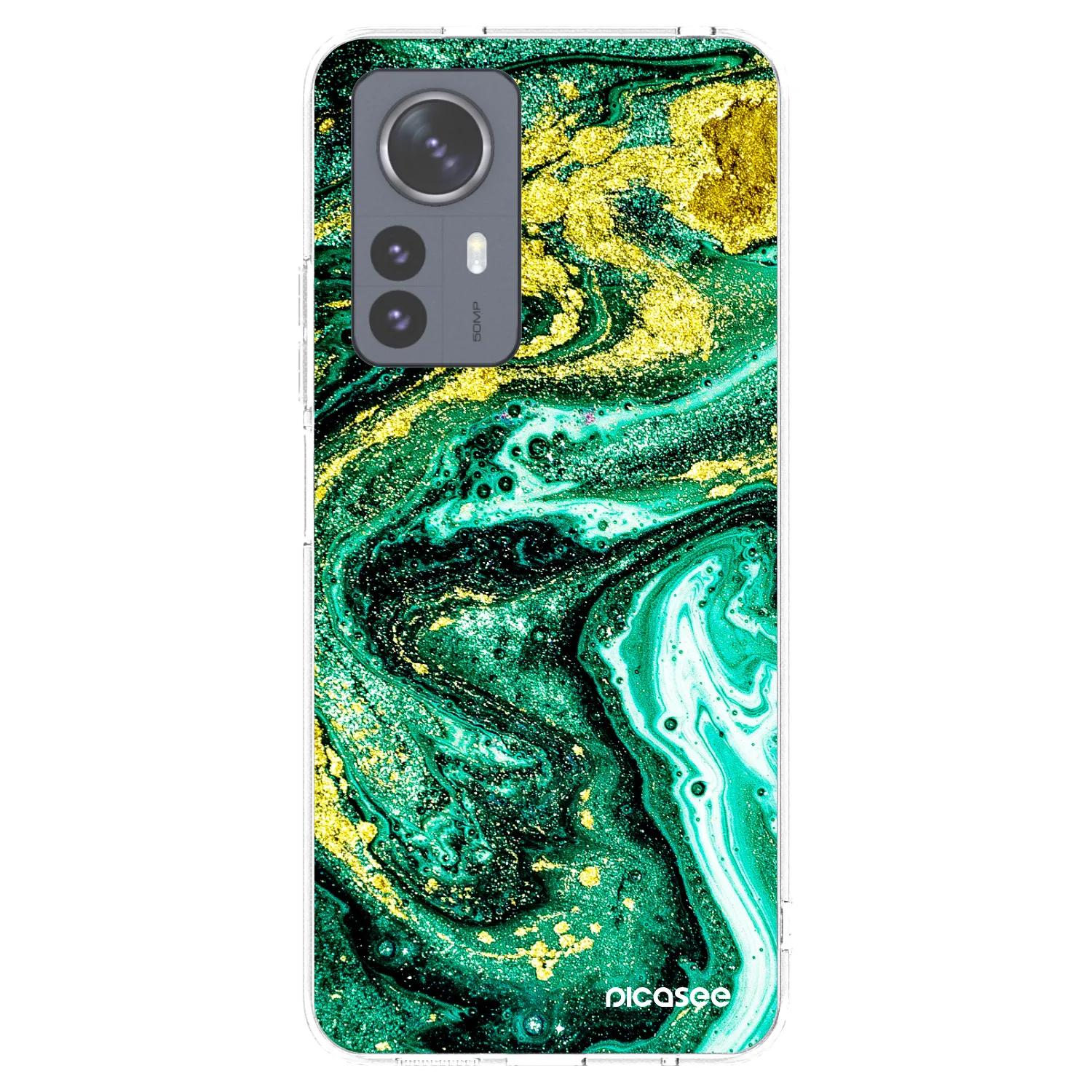 Picasee husă transparentă din silicon pentru Xiaomi 12 Pro - Green Gold