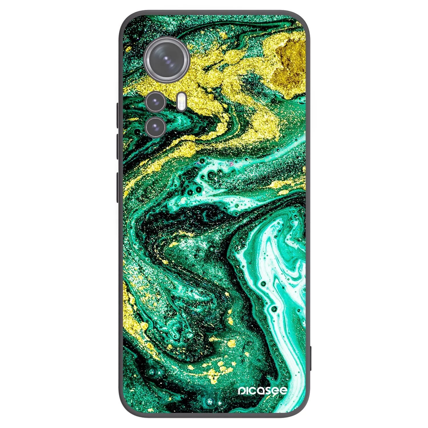 Picasee husă neagră din silicon pentru Xiaomi 12X - Green Gold