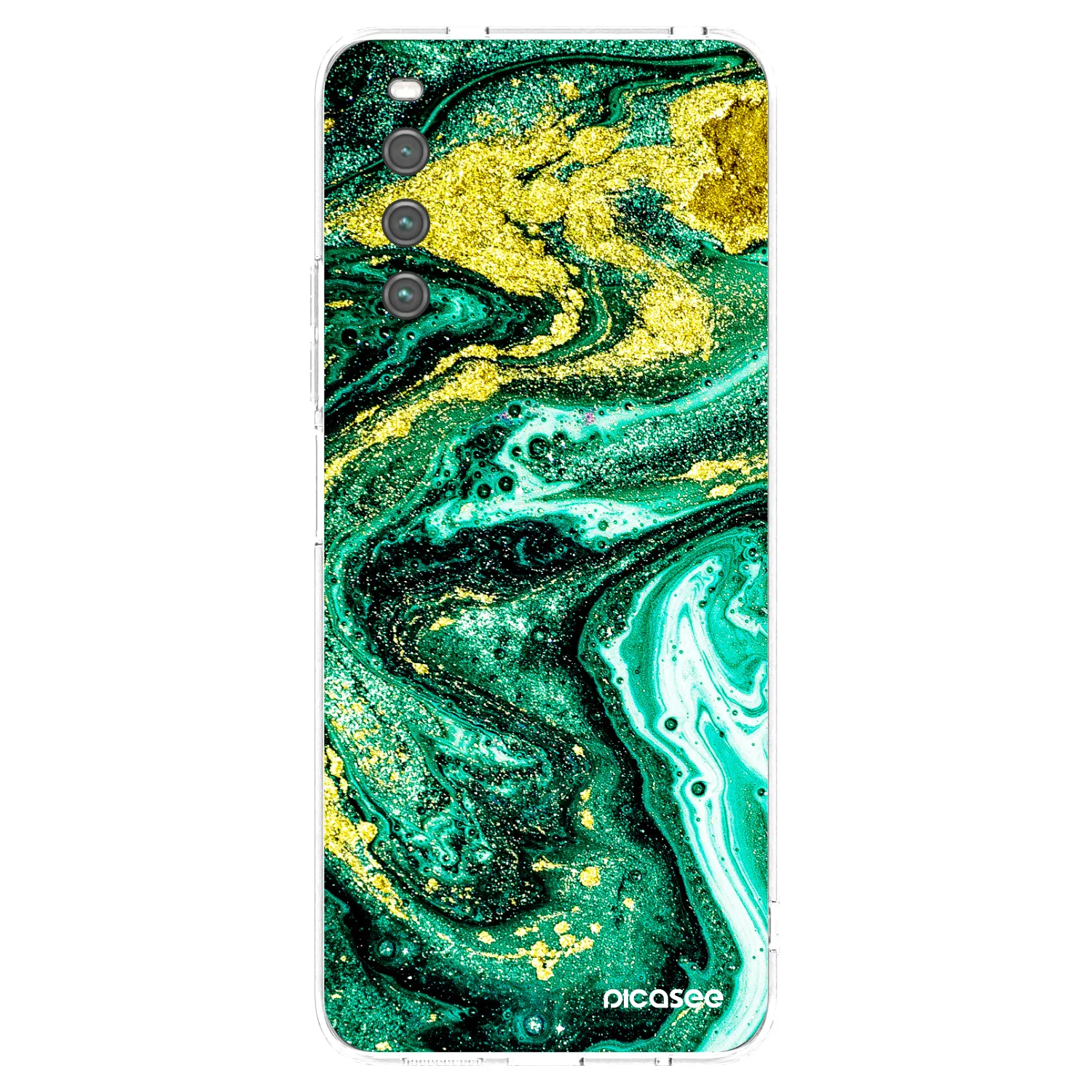 Picasee husă transparentă din silicon pentru Sony Xperia 10 IV 5G - Green Gold