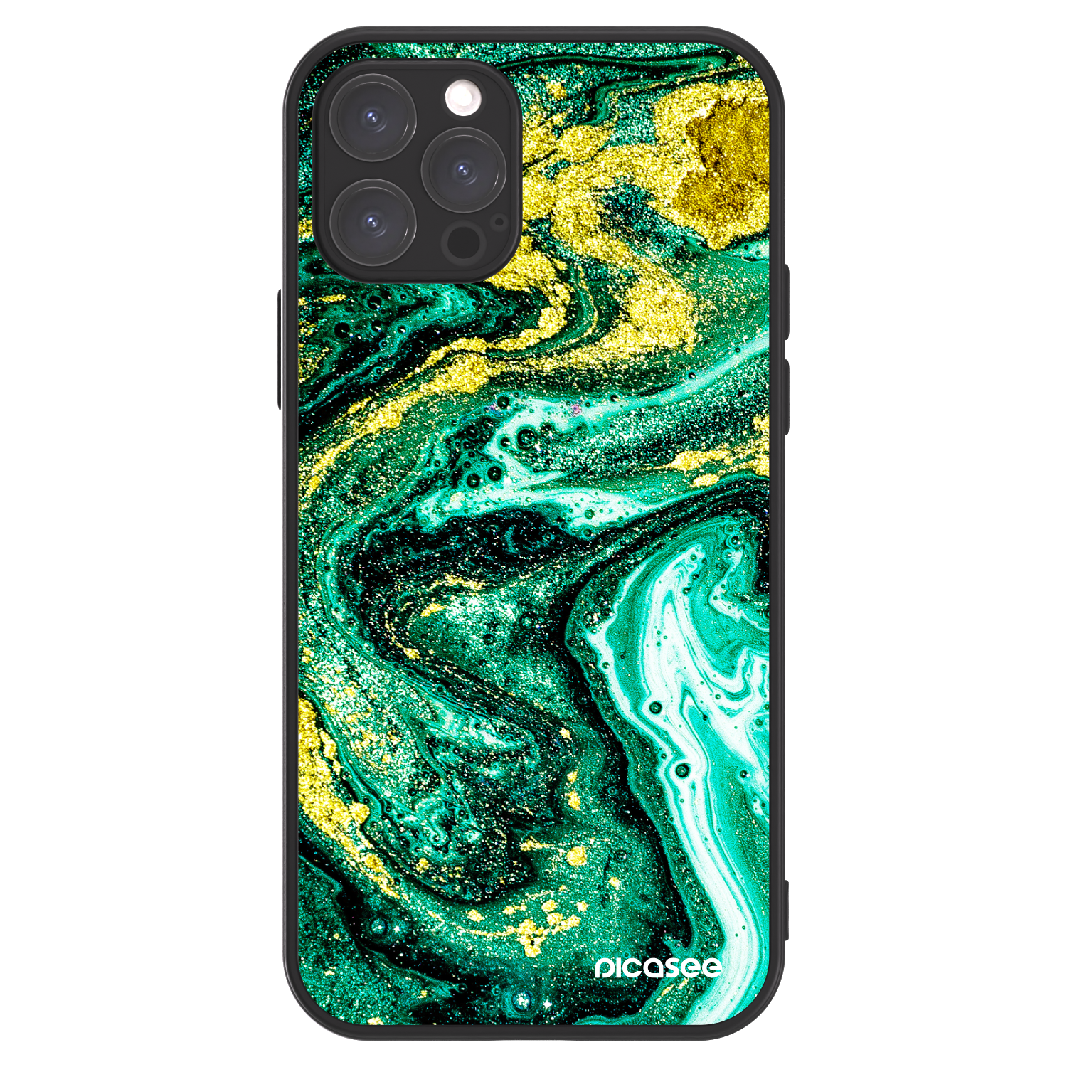 Picasee ULTIMATE CASE MagSafe pentru Apple iPhone 12 Pro - Green Gold