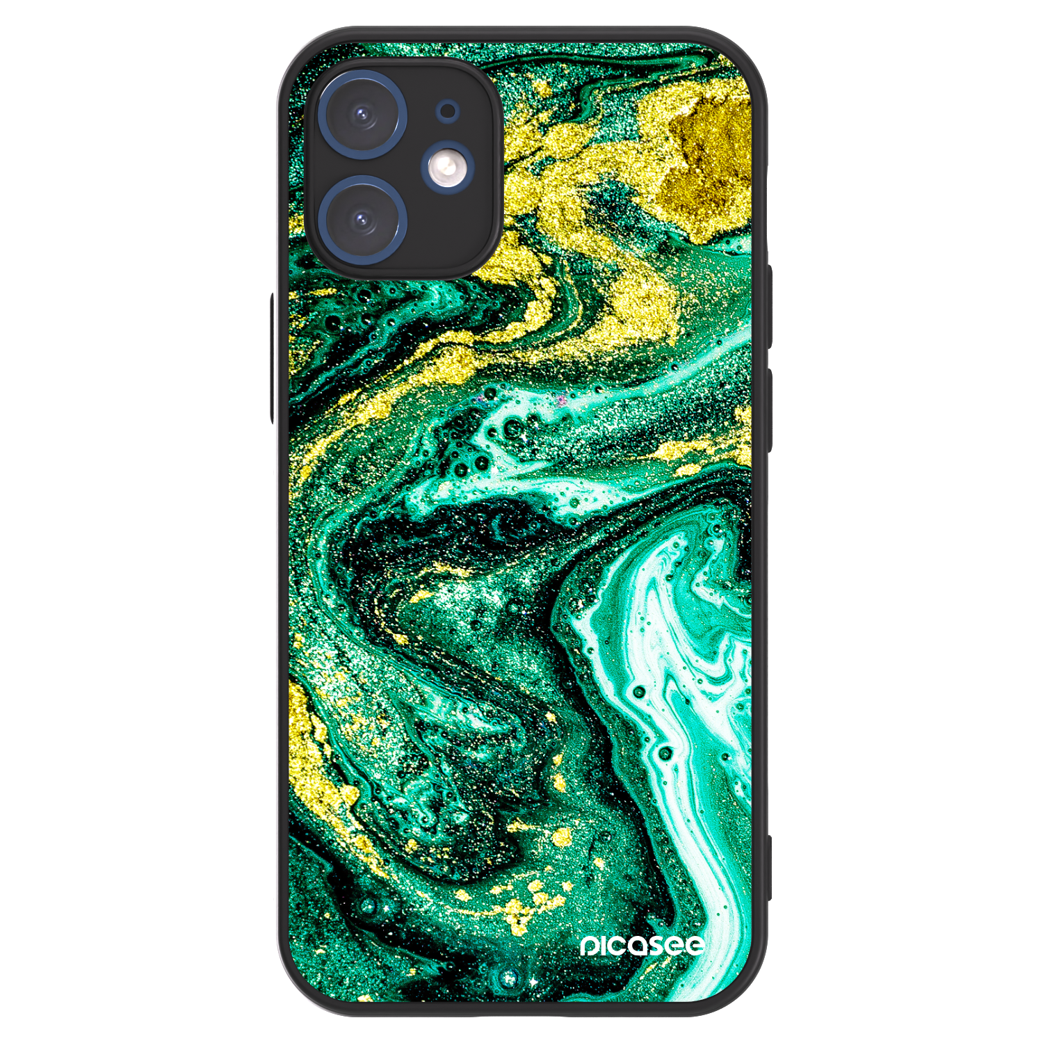 Picasee ULTIMATE CASE MagSafe pentru Apple iPhone 12 mini - Green Gold