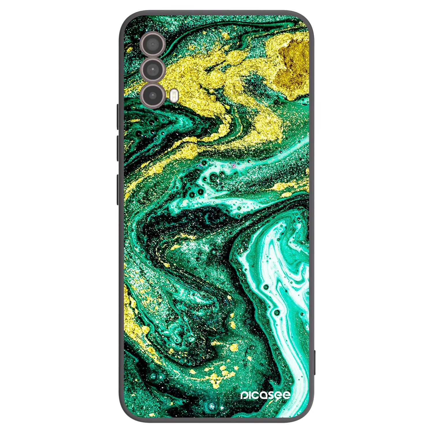 Picasee husă neagră din silicon pentru Motorola Moto E40 - Green Gold