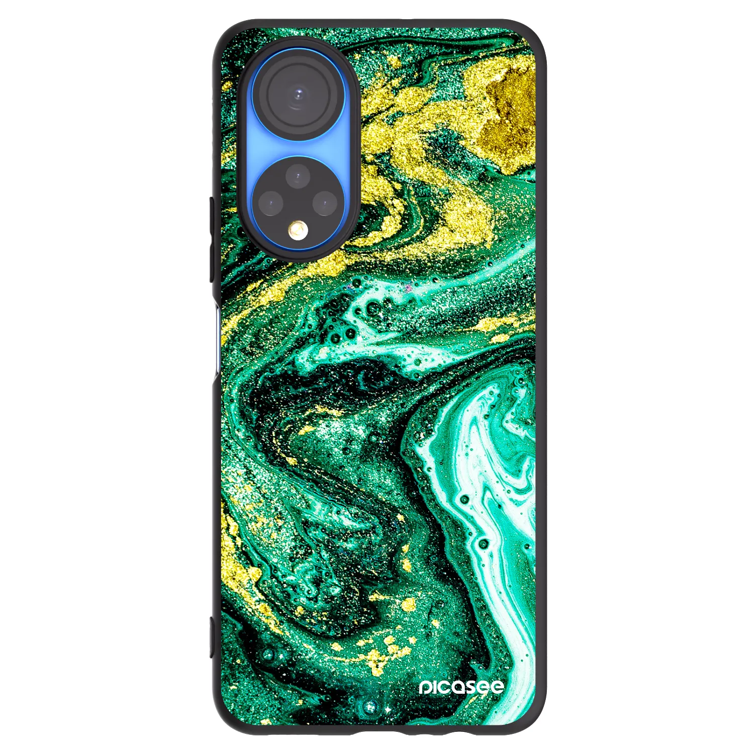 Picasee husă neagră din silicon pentru Honor X7 - Green Gold
