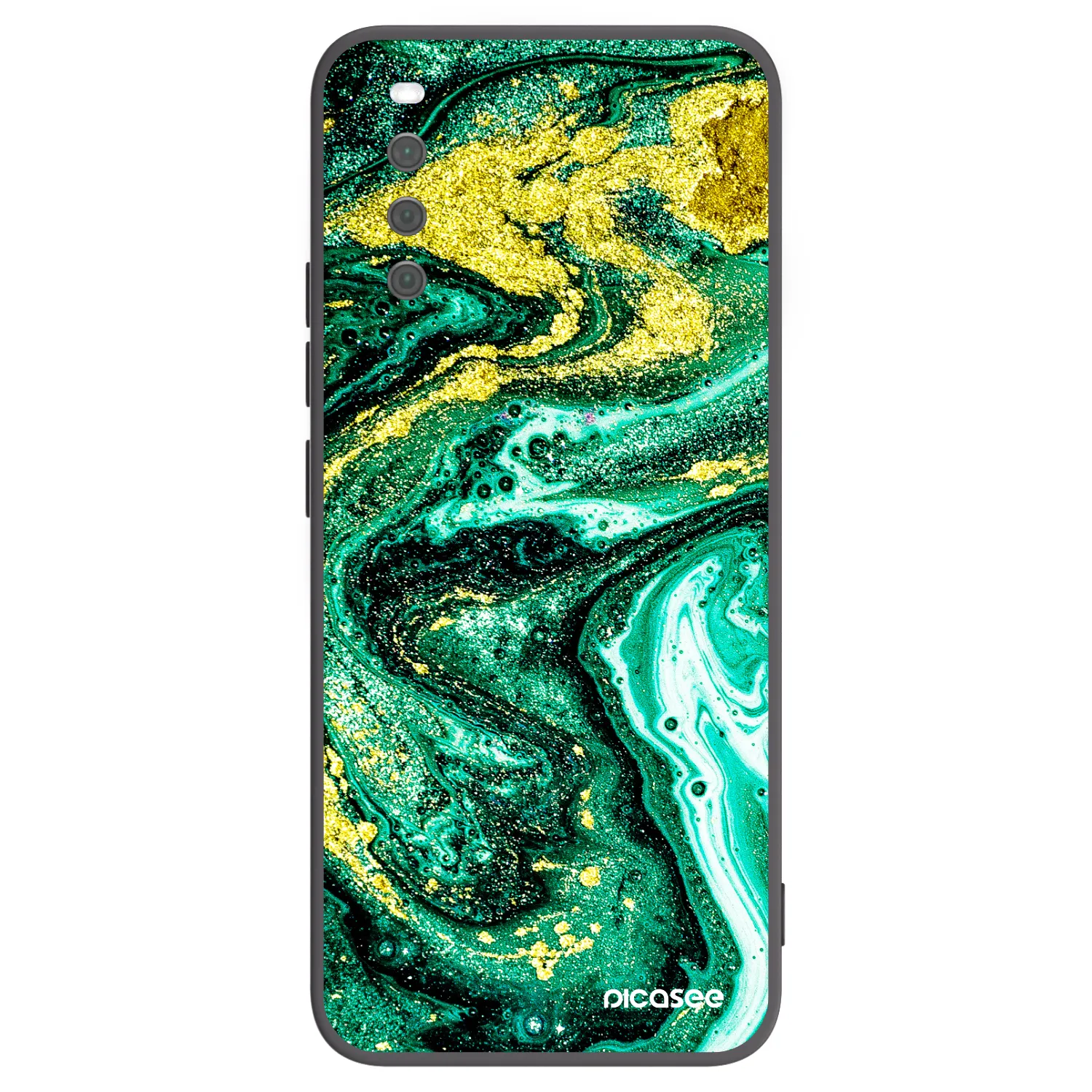 Picasee husă neagră din silicon pentru Sony Xperia 10 III - Green Gold