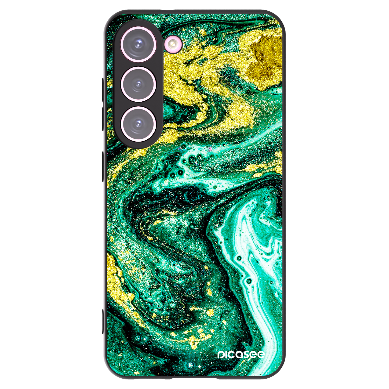 Picasee husă neagră din silicon pentru Samsung Galaxy S23 5G - Green Gold